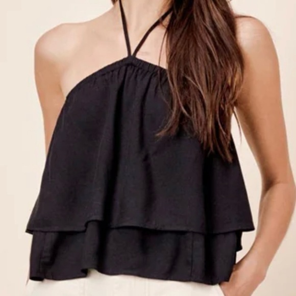 Love Stitch Tops - Love Stitch Double Layer Halter Top, S